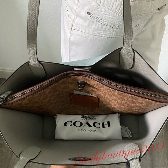 NWT Coach Retail C0692 Willow Pebble Leather Tote In Colorblock Shoulder Bag - Picture 9 of 11